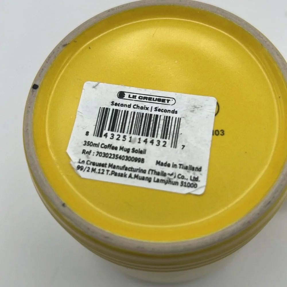 Le Creuset 11.8 oz Soleil (yellow) colored mug, NWT